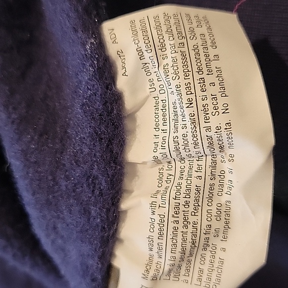 CHAMPION small navy blue with white embroidered logo hoodie - Picture 5 of 5